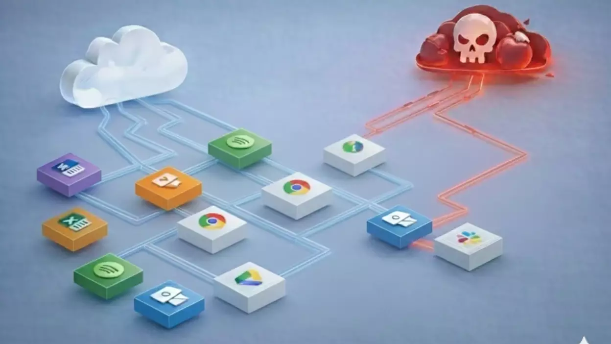 Data flows from business applications being redirected to attacker-controlled infrastructure