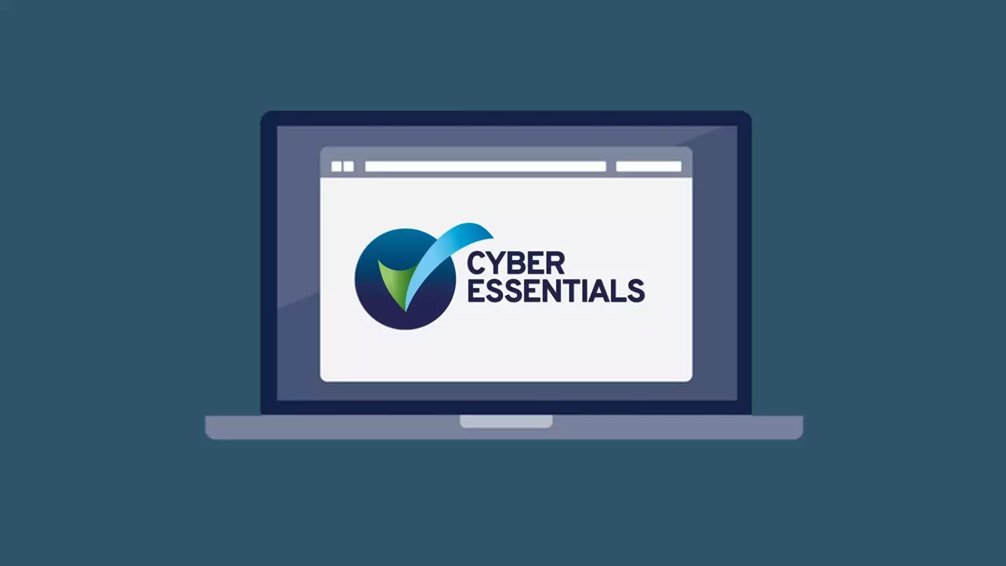 Cyber Essentials logo on computer representing ZORB control mapping for certification compliance